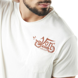 T-shirt homme col V avec print sous la poche Vond