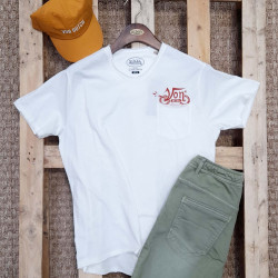 T-shirt homme col V avec print sous la poche Vond
