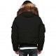 Parka homme H'echbone Police Noire Col fourrure