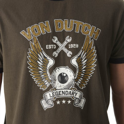 T-shirt homme col rond en jersey avec print et bord constrasté Wrench