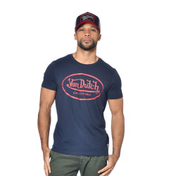 T-shirt homme col rond regular print devant en coton Aaron