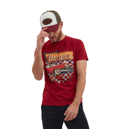 T-shirt manches courtes régular fit en col rond en coton Dinn