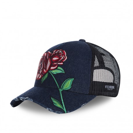 Casquette homme H'echbone Ros Bleu Jean's filet