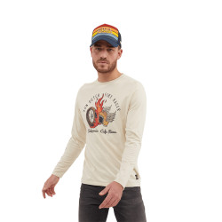 T-shirt à manche longue homme en coton Fire