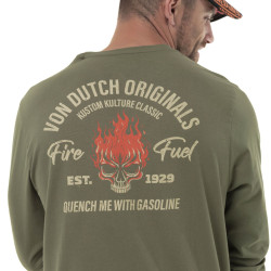 T-shirt homme manches longues en jersey 180gr print devant&dos Gaso