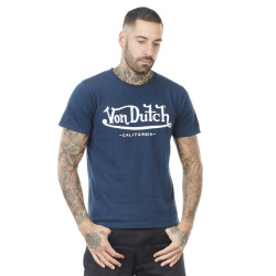 T-shirt col rond homme First Bleu print Blanc