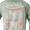 T-shirt homme col V en slub avec traitement et print Naive