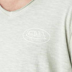 T-shirt homme col V avec traitement et print Speed