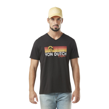 T-shirt homme col rond avec print en coton Sun