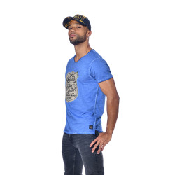 T-shirt col V homme avec print Badge