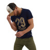 T-shirt col en V homme en coton Engine