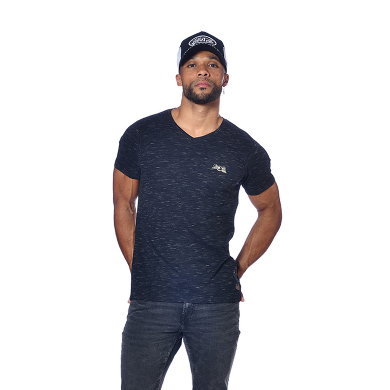 T-shirt col V homme avec print Rider
