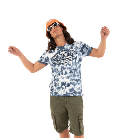 T-shirt à col V effet tie and die homme Ron en coton