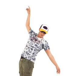 T-shirt à col V effet tie and die homme Ron en coton