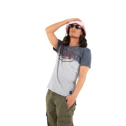 T-shirt à col effet tie and die dégradé V homme Ron en coton