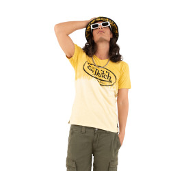 T-shirt à col effet tie and die dégradé V homme Ron en coton