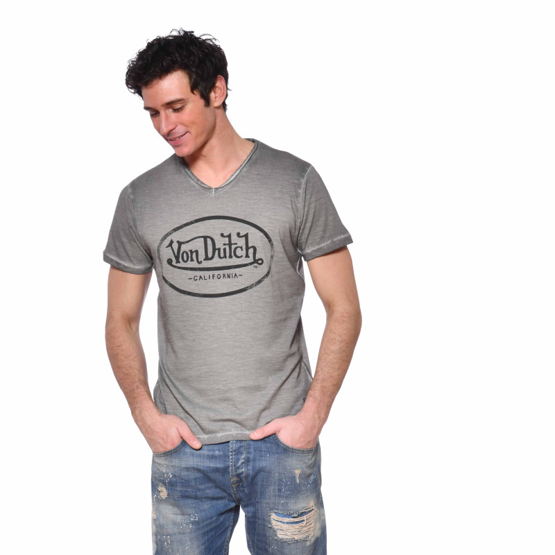 T-shirt homme Col V Ron Gris Clair