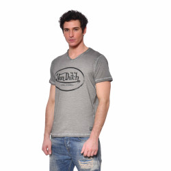 T-shirt homme Col V Ron Gris Clair