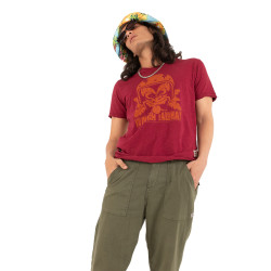 T-shirt manches courtes régular fit en col V en coton Tiki