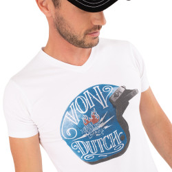 T-shirt col en V regular fit homme en coton Tour
