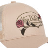 Casquette femme baseball visière bi-colore Von Dutch Logo Roses