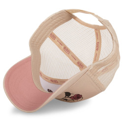 Casquette femme baseball visière bi-colore Von Dutch Logo Roses