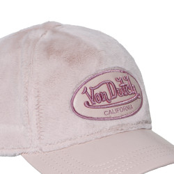 Casquette baseball adulte imitation fourrure PU & logo lurex Pile