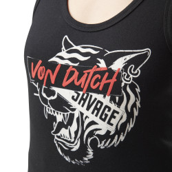 Débardeur femme guipure dentelle avec print en coton Savage