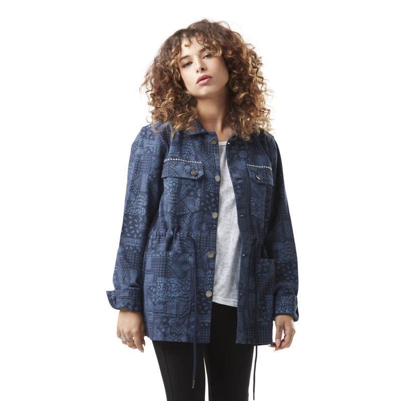 Surchemise femme toile confort avec print et clous en coton Clous