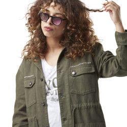 Surchemise femme toile confort avec print et clous en coton Clous