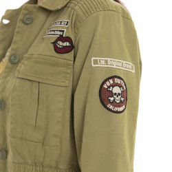 Veste militaire femme avec patchs Lips