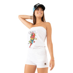 Combinaison short fluide bandeau avec print devant Parrot