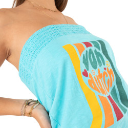 Combinaison short fluide bandeau avec print devant Pax