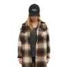 Surchemise femme oversize à carreaux avec logo brodé au dos Blush