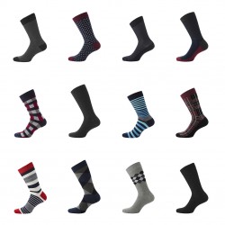 Lot de 12 Paires de Chaussettes de Ville homme fantaisies Bill