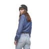 Chemise femme effet jean avec bouton