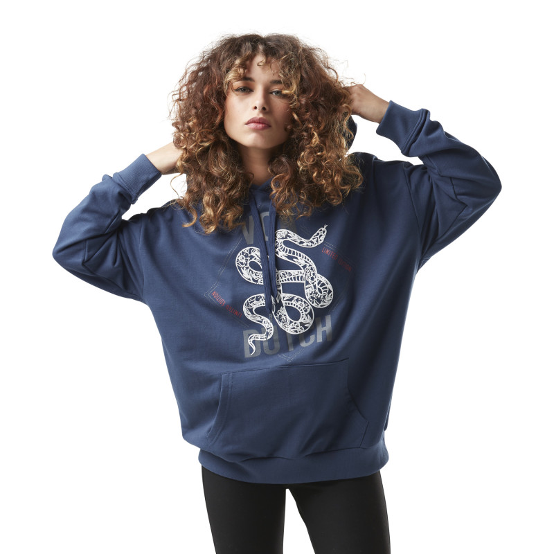 Sweat femme oversize à capuche print Snake