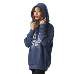 Sweat femme oversize à capuche print Snake