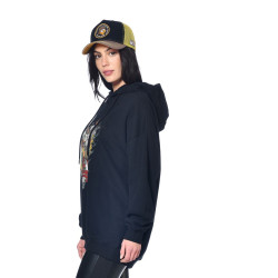 Sweat femme oversize avec capuche et print devant Song