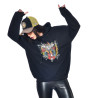 Sweat femme oversize avec capuche et print devant Song