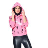 Sweat femme court à capuche print Tik
