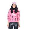 Sweat femme court à capuche print Tik