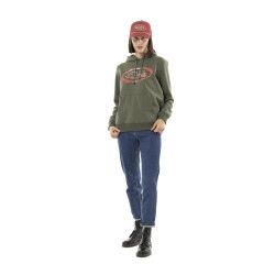 Sweat femme uni à capuche avec print Logo