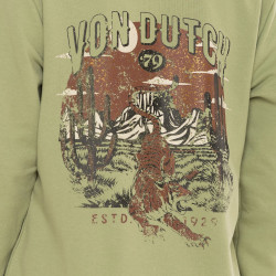 Sweat zippé à capuche femme avec print Desert