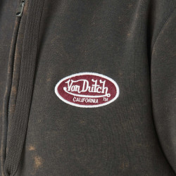 Sweat femme zippé à capuche avec print et patch devant Rug