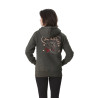 Sweat femme zippé à capuche avec print et patch devant Rug