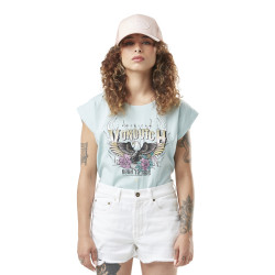 T-shirt femme col rond print devant Eagle