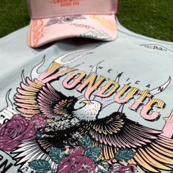 T-shirt femme col rond print devant Eagle