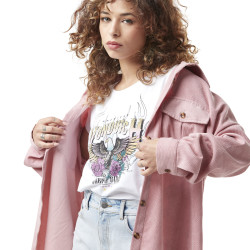 T-shirt femme col rond print devant Eagle