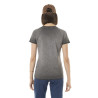 T-shirt femme uni flammé à col rond et print devant Fast T-shirt femme uni flammé à col rond et print devant Fast